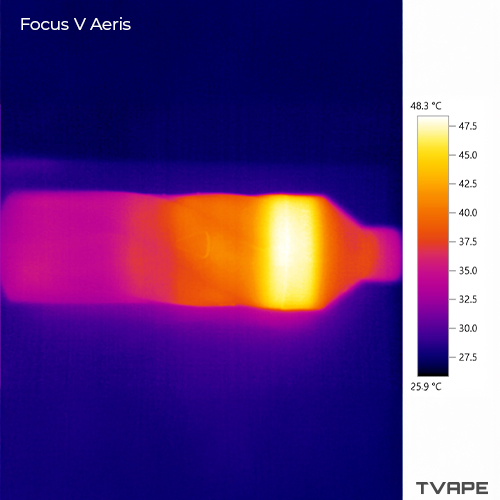 Vaporizador Focus V Aeris: una foto en primer plano del cuerpo del vaporizador después de una sesión con la temperatura al máximo