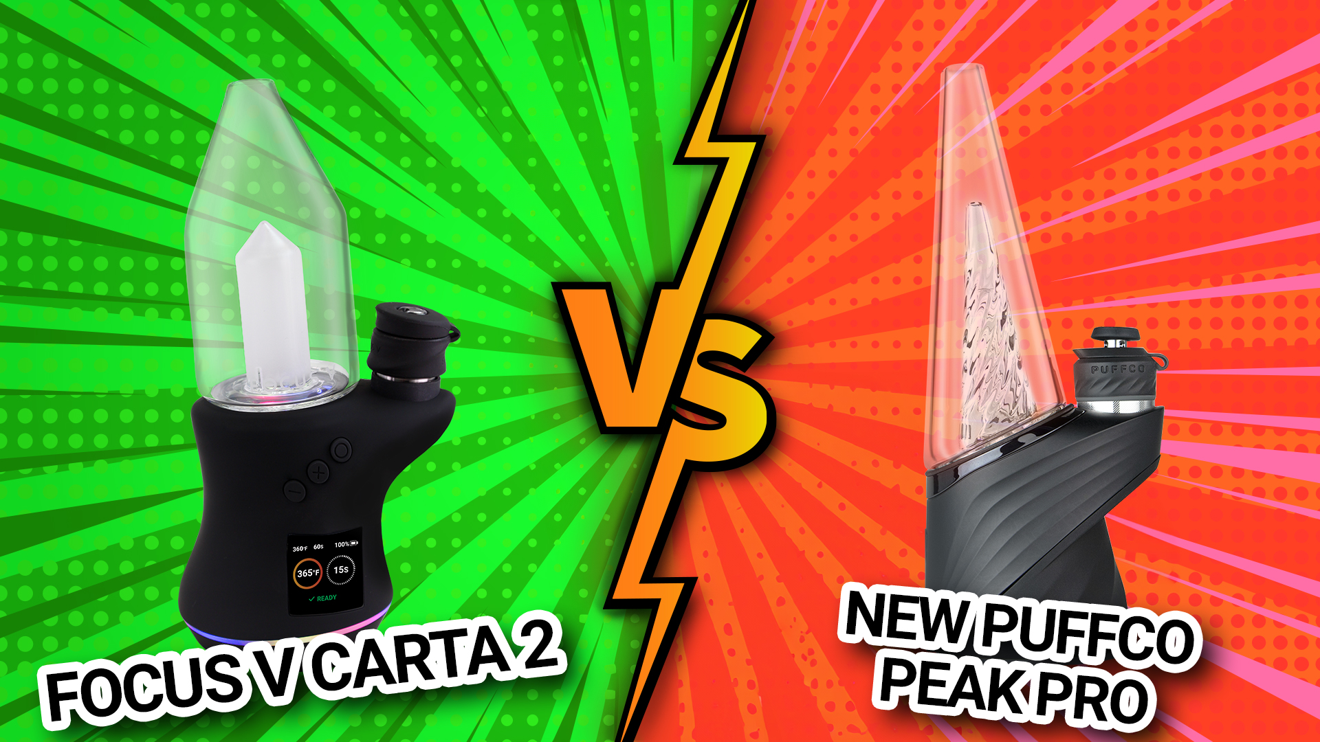 Enfrentamiento entre el Focus V Carta 2 y el nuevo Puffco Peak Pro: una batalla entre el lujo y el rendimiento.