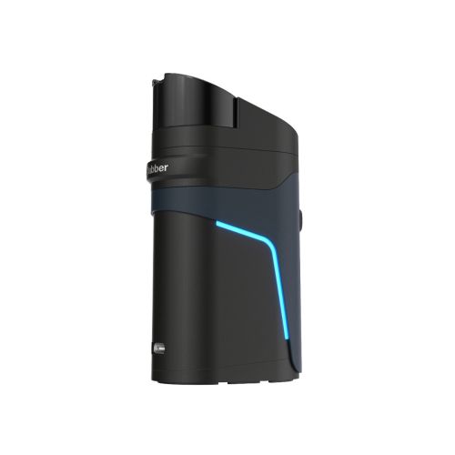 Bolígrafo para cera Dr. Dabber Ghost 2: vista lateral con indicador LED cian.