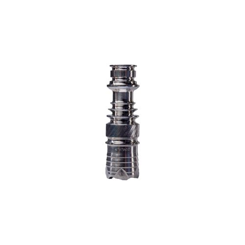 Primer plano de la punta de acero inoxidable del Dynavap B2.