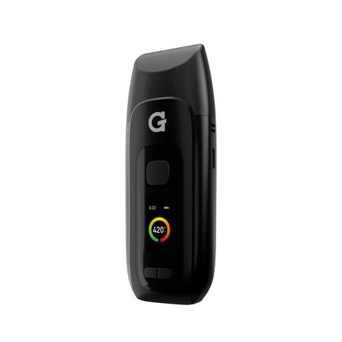 Vaporizador G Pen Dash+: vista frontal con la pantalla LED encendida.