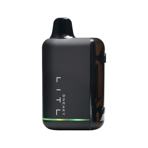 Batería Litl Sneaky con rosca 510 en negro mate con diseño curvado y compacto, indicador LED verde y boquilla discreta.