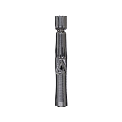 Vaporizador DynaVap UniDyn de color acero inoxidable, diseñado para la vaporización portátil de hierbas secas, con un agarre ergonómico y una estructura resistente.