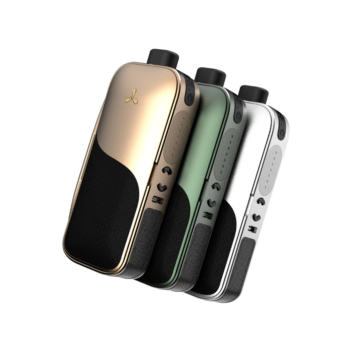 Vaporizador portátil de hierbas secas AirVape Legacy CORE en colores oro rosa, verde y blanco