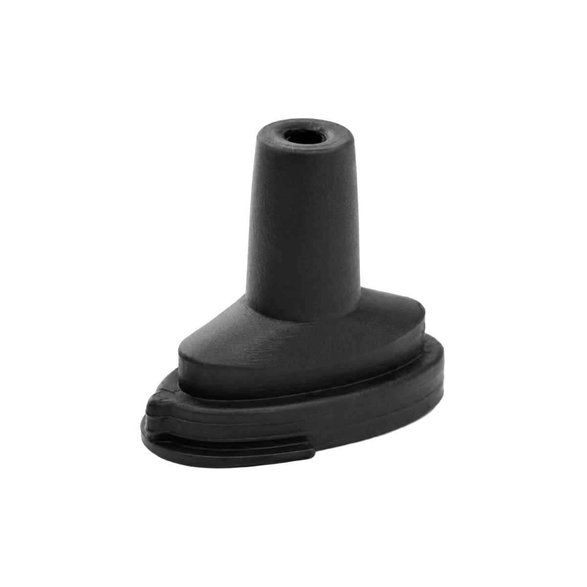 Adaptador de agua de 10 mm de silicona negra Davinci IQ2 / IQC con vástago cónico sobre una base ovalada estriada