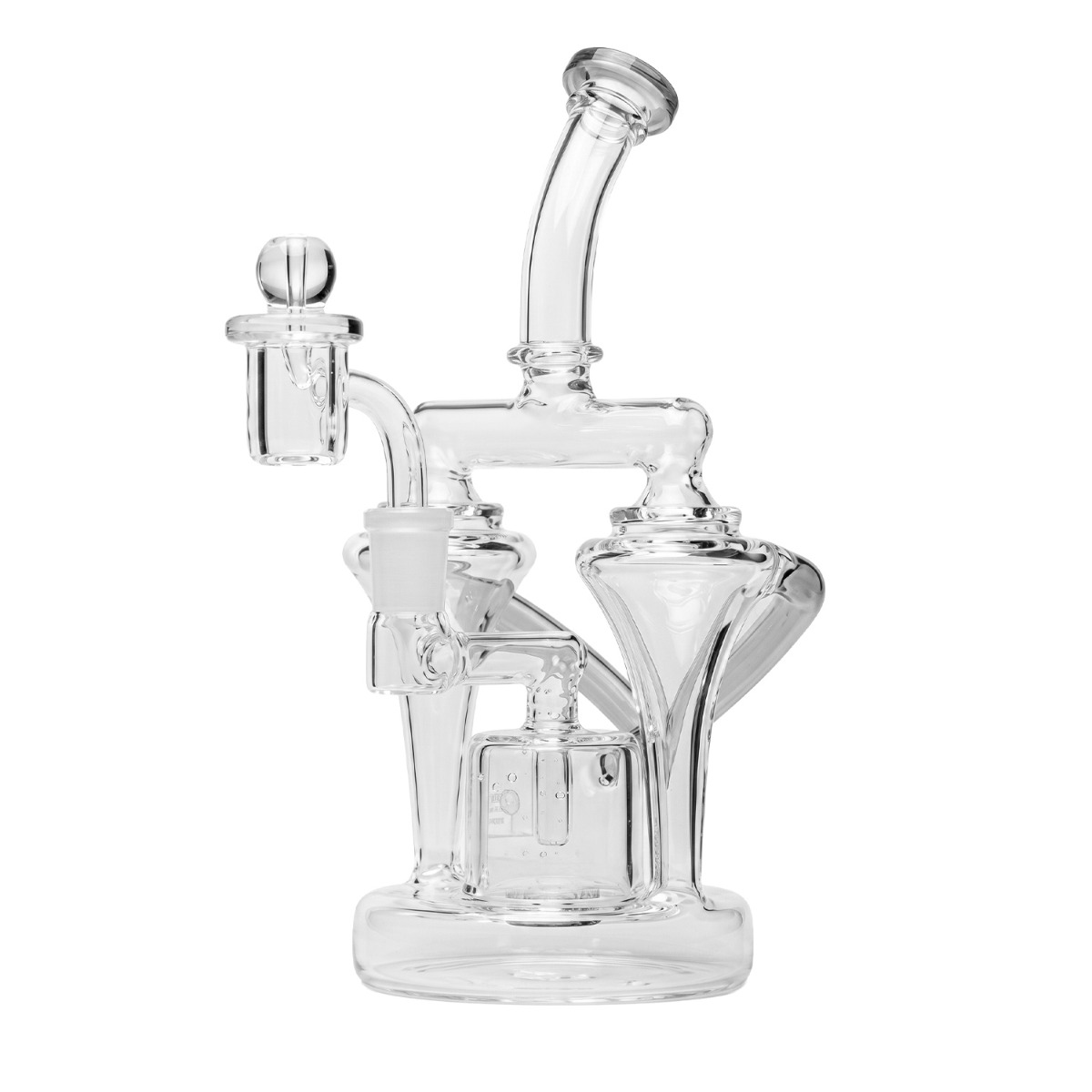 Human Grade Dualing Recycler Glass Rig - Vista lateral