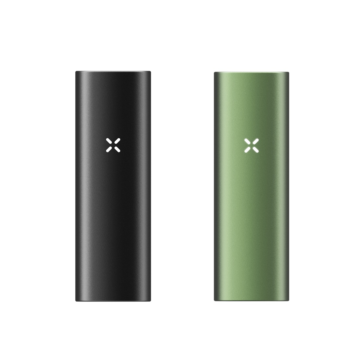 Vaporizador New PAX Mini: opciones de color Onyx y Greenstone mostradas una junto a la otra.