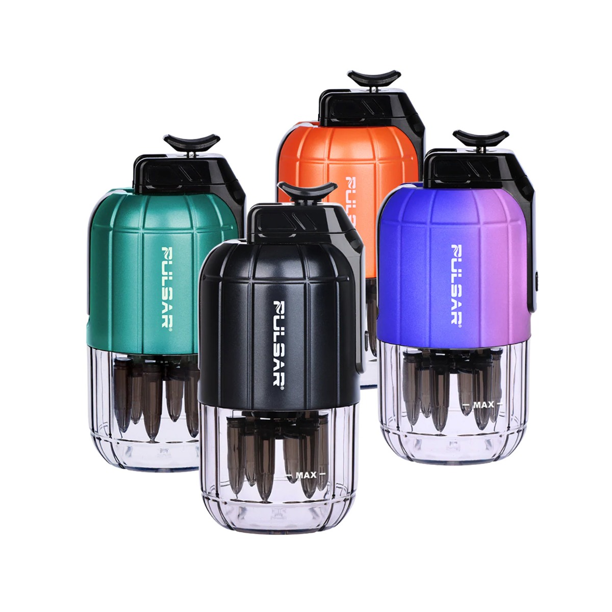 El Pulsar Dabtron 2.0 E Rig se muestra en múltiples opciones de colores diferentes.