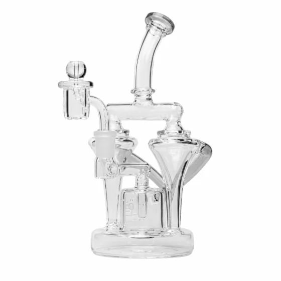 Human Grade Dualing Recycler Glass Rig - Vista lateral