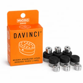 DaVinci MIQRO Dosing Capsules: seis fundas de silicona negras con base metálica