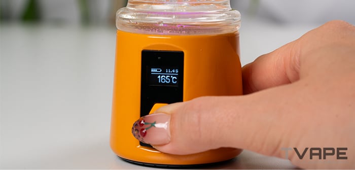 Bomb Sykloud E Rig: pantalla LED que muestra la temperatura actual configurada.