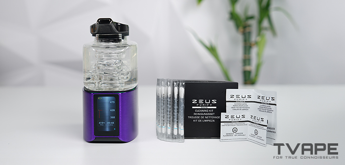 Davinci EQ con el kit de limpieza Zeus Purify, que incluye bastoncillos de algodón y toallitas de limpieza