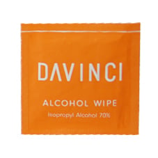 In the box: davinci artiq-toallitas con alcohol