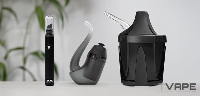 Vaporizador New Puffco Proxy se muestra con los accesorios Zeus Iceborn y Utillian Hot Wax Axe.