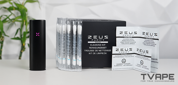 El vaporizador Pax 4 aparece junto al kit de limpieza Zeus Purify