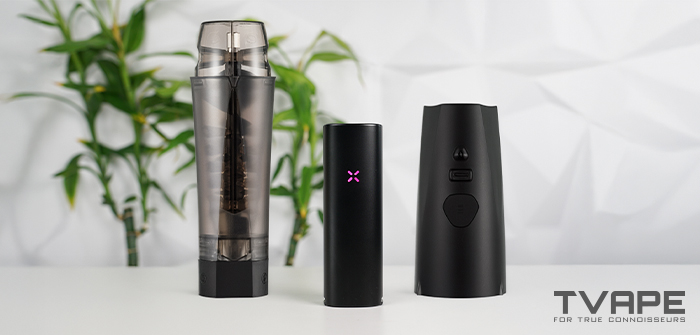 El vaporizador Pax 4 se muestra junto con los molinillos Zeus Xtruder y Zeus Xtruder E-Module