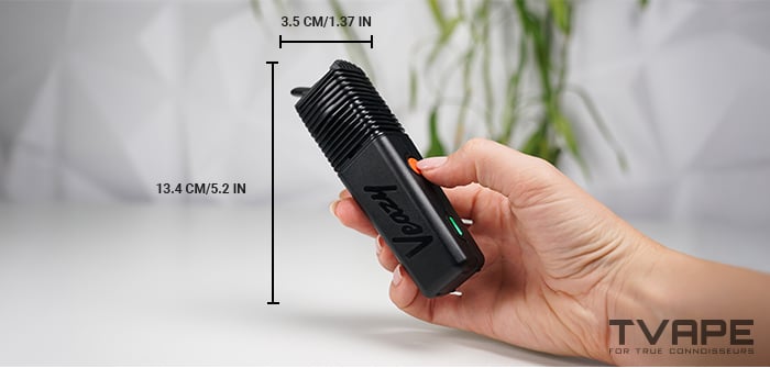 Vaporizador de hierbas secas Veazy: medidas del vaporizador portátil
