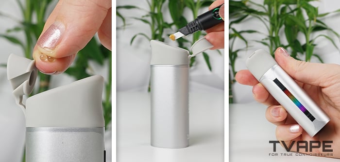 Proceso de funcionamiento paso a paso con el bolígrafo dab Yocan Black Pocket