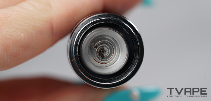 Primer plano de la cámara del bolígrafo para cera Yocan Orbit 2.0