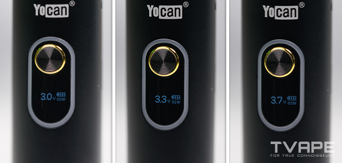 Primer plano de los LED del Yocan Orbit 2.0 Wax Pen