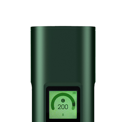 Vaporizador portátil Arizer Solo 3 verde con pantalla digital ajustada a 200 °C y control preciso de temperatura para sesiones de vapor consistentes