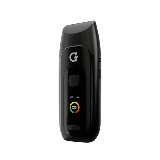Vaporizador G Pen Dash+: vista frontal con la pantalla LED encendida.
