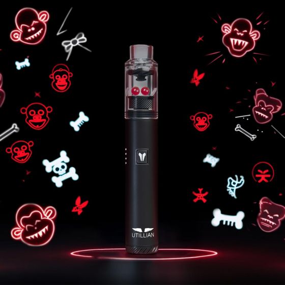 Bolígrafo Utillian 6 con perlas de terpenos Ruby dentro de la cámara de calentamiento de cristal