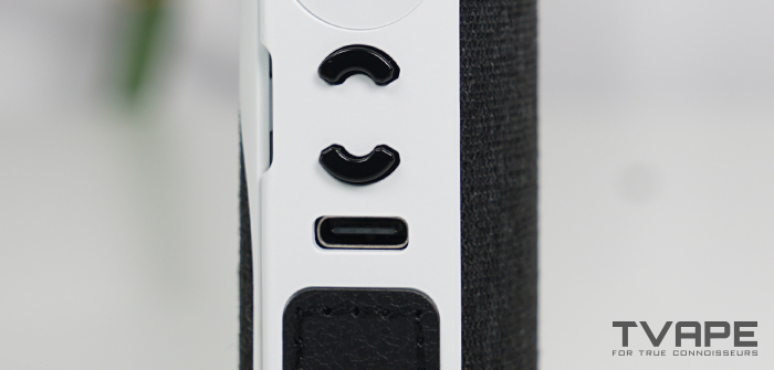 Vaporizador de hierba AirVape Legacy Core: un primer plano del puerto de carga USB-C