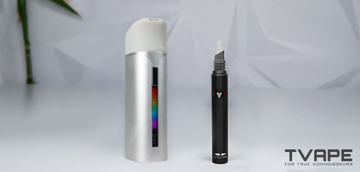 El bolígrafo de cera Yocan Black Pocket se muestra con Utillian Hot Wax Axe, una herramienta de calentamiento para cargar cómodamente el concentrado.