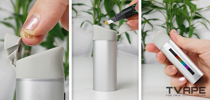 Proceso de funcionamiento paso a paso con el bolígrafo dab Yocan Black Pocket