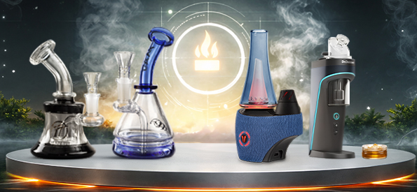 Selección de dab rigs de vidrio de alta calidad y pipas de agua para concentrados, con diversos diseños y percoladores